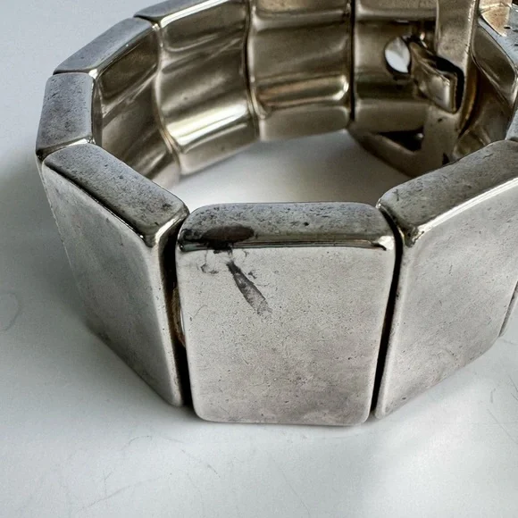 UNO de 50 Bracelet Sterling Silver Plated Belt Buckle Link Stretch Bracelet 6.75